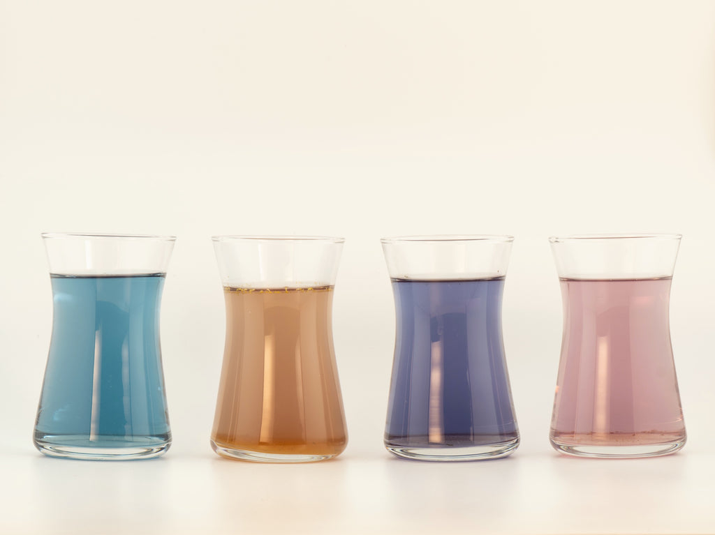 Tea Tasting Trove, the four teas brewed side by side [trove-06-four-cups]